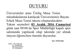 masa tenisi duyurusu