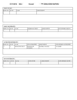 01/11/2016 SALI 54.YARIŞ G&Uuml;N&Uuml; RAPORU Kocaeli