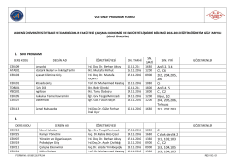 2016-2017 Eğitim-&Ouml;ğretim Yılı G&uuml;z D&ouml;nemi Ara Sınav Programı