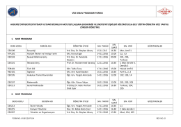 2016-2017 Eğitim-Öğretim Yılı Güz Dönemi Ara Sınav Programı