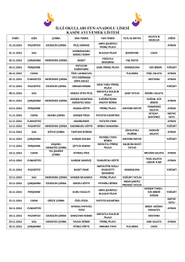 Fen-Anadolu Lisesi Yemek Listesini İndirmek İ&ccedil;in Tıklayınız