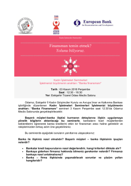 banka finansmanı - Eskişehir Ticaret Odası