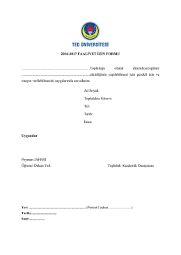 2016-2017 FAALİYET İZİN FORMU ......................................................