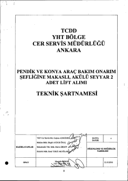 Page 1 TCDD YHT BÖLGE CER SERVİS MÜDÜRLÜĞÜ ANKARA