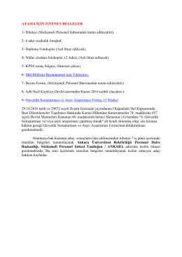 ATAMA İ&Ccedil;İN İSTENEN BELGELER 1