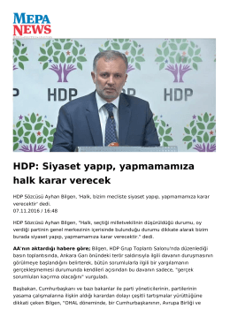 HDP: Siyaset yapıp, yapmamamıza halk karar verecek