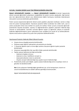 DUYURU: TASARIM DERSİNİ ALAN T&Uuml;M &Ouml;ĞRENCİLERİMİZİN