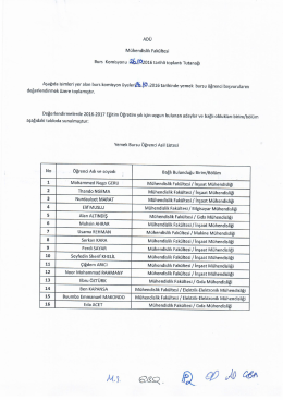 Page 1 ADÜ Mühendislik Fakültesi Burs Komisyonu 25.92016 tarihli