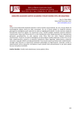 anneliğin akademik kariyer gelişimine etkileri &uuml;zerine nitel bir