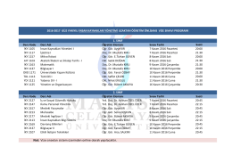 Öğrenci 2016-2017 Güz Dönemi Uzaktan Eğitim İKY sınav programı