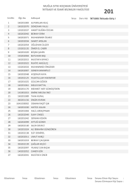 İKT1001 İktisada Giriş I - İktisadi Ve İdari Bilimler Fakültesi