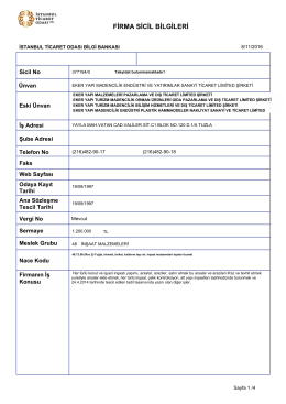 firma sicil bilgileri