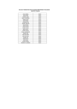 2016-2017 formasyon hafta i&ccedil;i grubu &ouml;ğretmenlik uygulaması