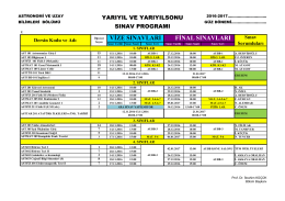 final sınavları vize sınavları