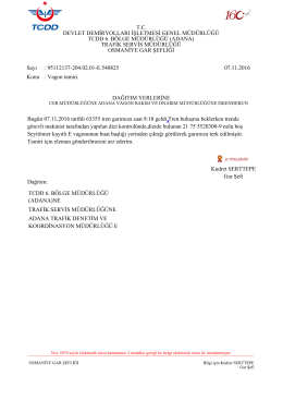 07.11.2016 - TCDD 6. B&ouml;lge