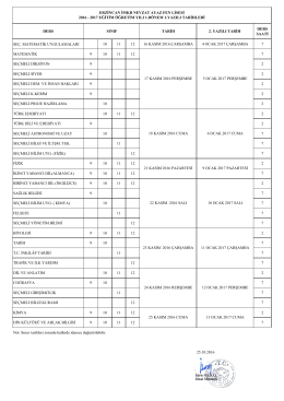 DERS TARİH 2. YAZILI TARİH DERS SAATİ SEÇ. MATEMATĠK