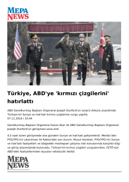 Türkiye, ABD`ye `kırmızı çizgilerini` hatırlattı