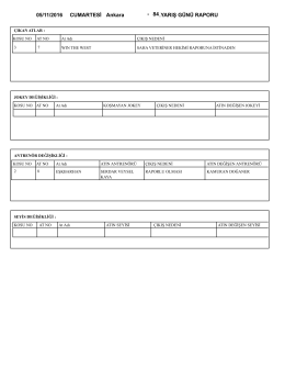 05/11/2016 CUMARTESİ 84.YARIŞ G&Uuml;N&Uuml; RAPORU Ankara