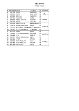 2016-17 FALL Project Groups
