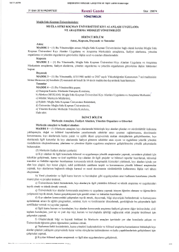 EK - Muğla Sıtkı Koçman Üniversitesi Kıyı