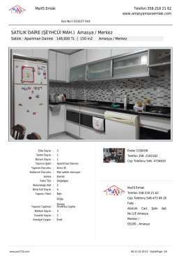 SATILIK DAİRE (ŞEYHCÜİ MAH.) Amasya / Merkez