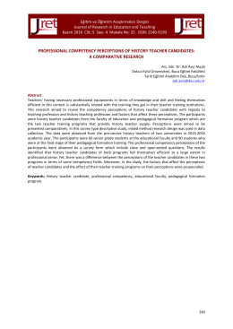 professional competency perceptions of history teacher candidates