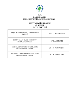 tc başbakanlık toplu konut idaresi başkanlığı konya hadim projesi 42