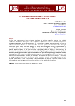 analysis of the impact of conflict resolution skills of teachers on job
