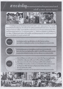 สาระสำคัญของแผนแม่บทการส่งคุณธรรมแห่งชาติ ฉบับที่ 1 (พ.ศ.2559