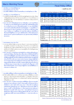 MacroMorning Focus ประจำวันที่ 1 พ.ย. 59