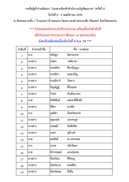 ยังคงรับสมัครต่อเนื่องถึงวันที่ 8 พ.ย. 59 *** *** โปรด