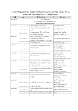 ตารางการฝึกอบรมหลักสูตร นักบริหารการพัฒนากา
