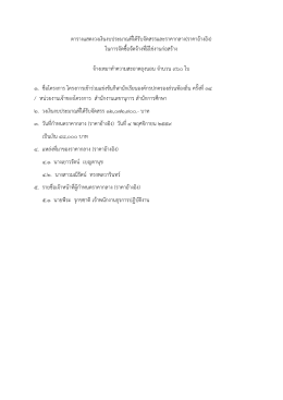 ตารางแสดงวงเงินงบประมาณที่ได้รับจัดสรรและร