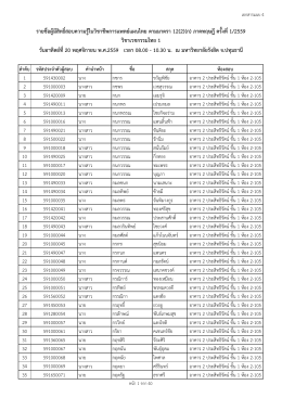 รำยชื่อผู้มีสิทธิ์สอบควำมรู้ในวิชำชีพกำรแพ