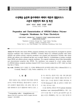 수전해용 술폰화 폴리에테르 에테르 케톤과 셀룰로오스 고분자 복합