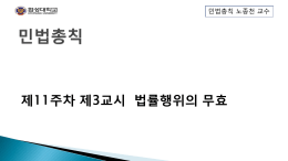 제11주차 제3교시 법률행위의 무효
