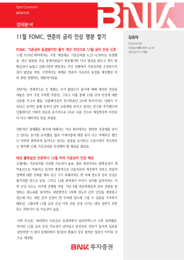11월 FOMC, 연준의 금리 인상 명분 쌓기
