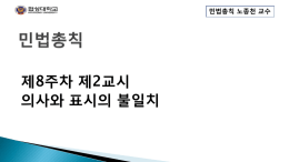 제8주차 제2교시 의사와 표시의 불일치