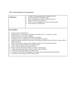 [첨부 1]Job description of SAS programmer Qualification 1. Excellent