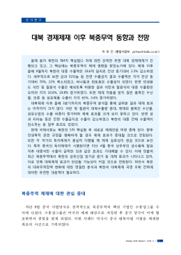 대북 경제제재 이후 북중무역 동향과 전망