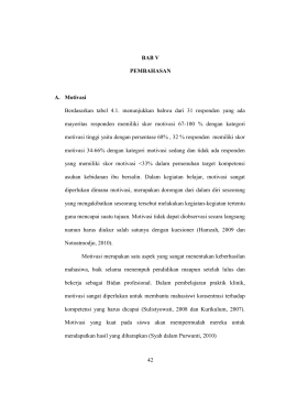 42 BAB V PEMBAHASAN A. Motivasi Berdasarkan tabel 4.1