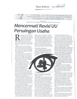 Mencermati Revisi UU Persaingan Usaha