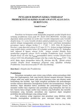 pengaruh disiplin kerja terhadap produktivitas kerja karyawan pt.allo