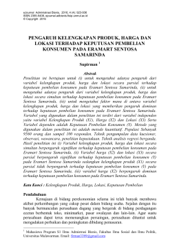 pengaruh kelengkapan produk, harga dan lokasi terhadap