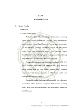 BAB II KAJIAN PUSTAKA A. Kajian Pustaka 1. Partisipasi a