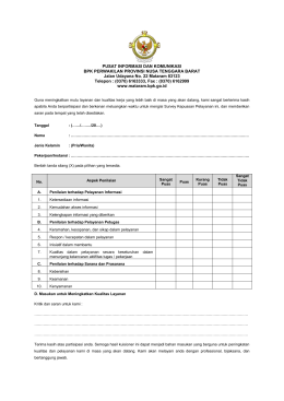 PUSAT INFORMASI DAN KOMUNIKASI BPK PERWAKILAN