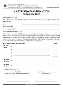 Blanko Habis Teori - Fakultas Hukum UII