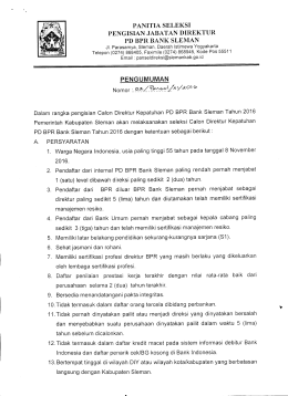 Pengumuman 02/ Pansel/ XI/ 2016