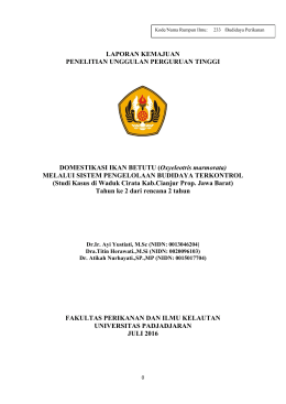 LAPORAN KEMAJUAN PENELITIAN UNGGULAN PERGURUAN