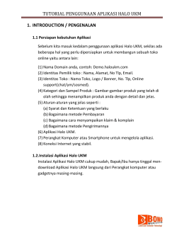 tutorial penggunaan aplikasi halo ukm 1. introduction / pengenalan